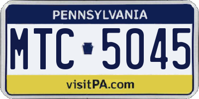PA license plate MTC5045