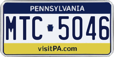 PA license plate MTC5046