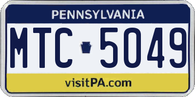 PA license plate MTC5049