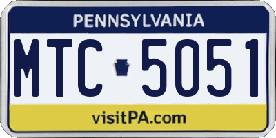 PA license plate MTC5051