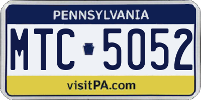 PA license plate MTC5052