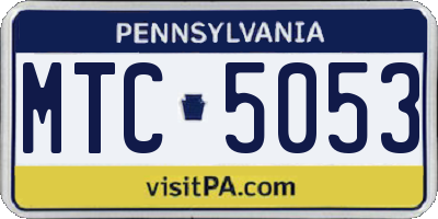 PA license plate MTC5053