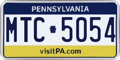PA license plate MTC5054