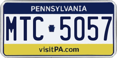 PA license plate MTC5057