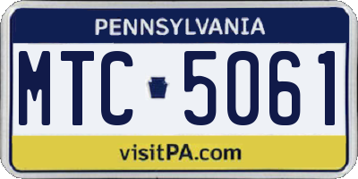 PA license plate MTC5061
