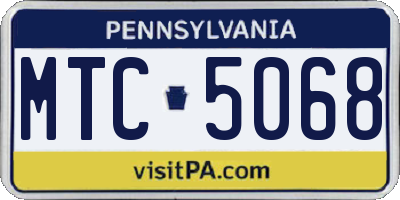 PA license plate MTC5068