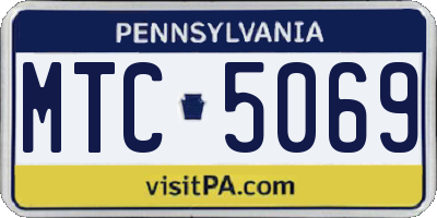 PA license plate MTC5069