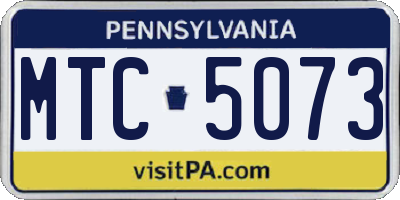 PA license plate MTC5073