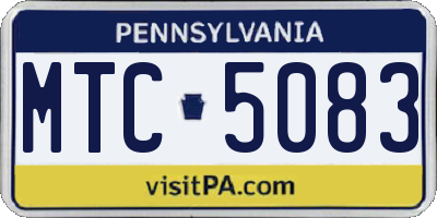 PA license plate MTC5083