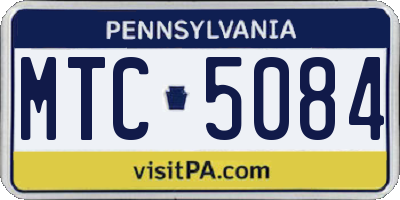 PA license plate MTC5084