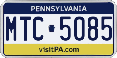 PA license plate MTC5085