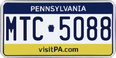 PA license plate MTC5088