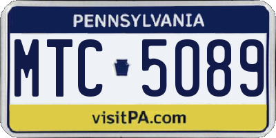 PA license plate MTC5089