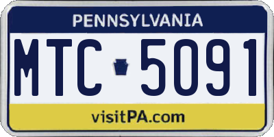 PA license plate MTC5091