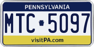 PA license plate MTC5097