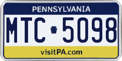 PA license plate MTC5098