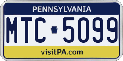 PA license plate MTC5099