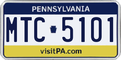 PA license plate MTC5101