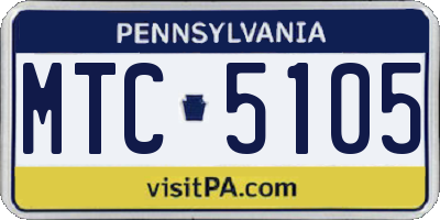 PA license plate MTC5105