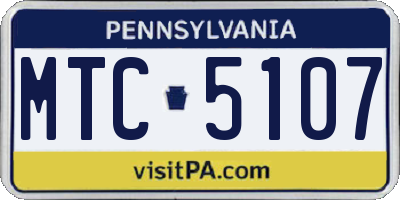 PA license plate MTC5107