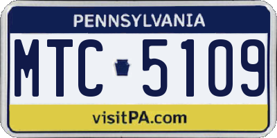 PA license plate MTC5109