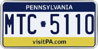 PA license plate MTC5110