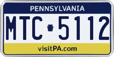 PA license plate MTC5112