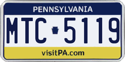 PA license plate MTC5119