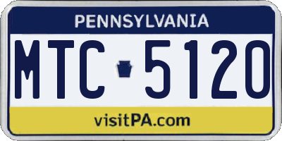 PA license plate MTC5120
