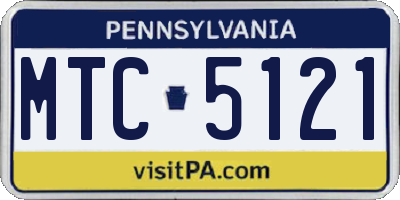 PA license plate MTC5121