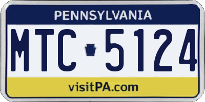 PA license plate MTC5124