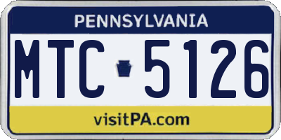 PA license plate MTC5126