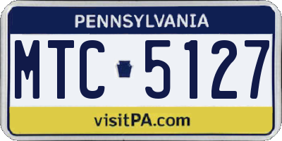 PA license plate MTC5127