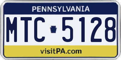 PA license plate MTC5128