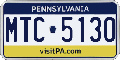 PA license plate MTC5130