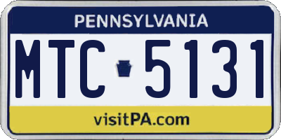 PA license plate MTC5131