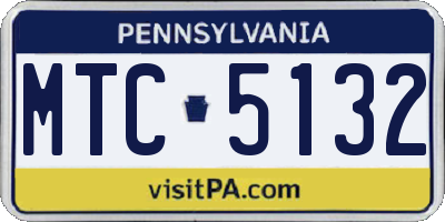 PA license plate MTC5132
