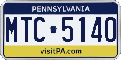 PA license plate MTC5140