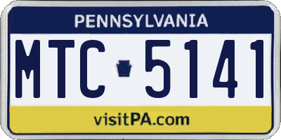 PA license plate MTC5141