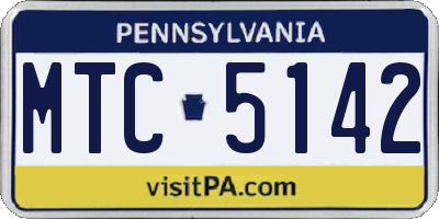 PA license plate MTC5142