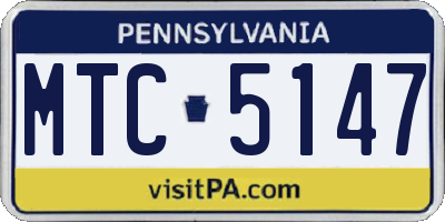 PA license plate MTC5147