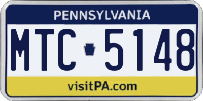 PA license plate MTC5148