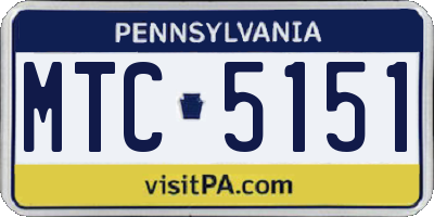 PA license plate MTC5151