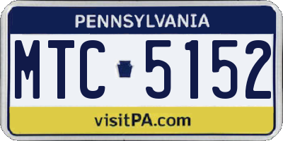 PA license plate MTC5152