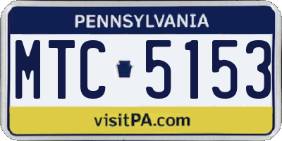 PA license plate MTC5153