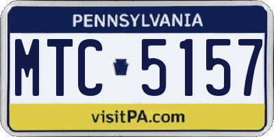 PA license plate MTC5157