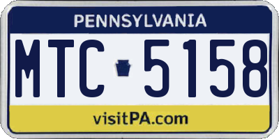 PA license plate MTC5158