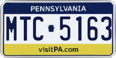 PA license plate MTC5163
