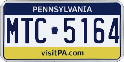 PA license plate MTC5164