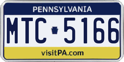 PA license plate MTC5166